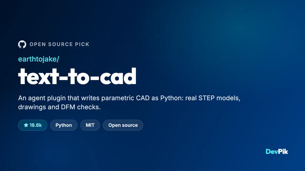 Text-to-CAD: The Open-Source Plugin That Lets Your AI Agent Design Real CAD Parts