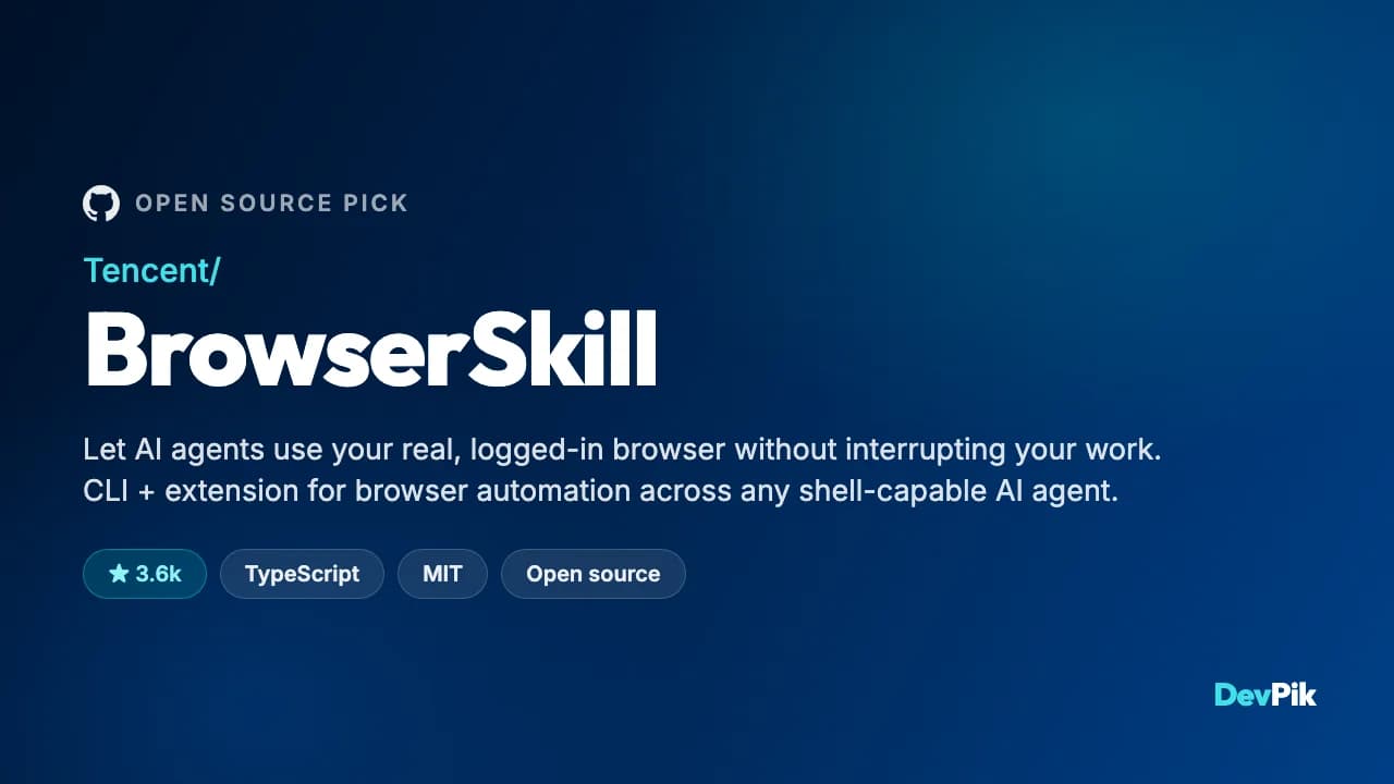 BrowserSkill: Let AI Agents Drive the Browser You Are Already Logged Into