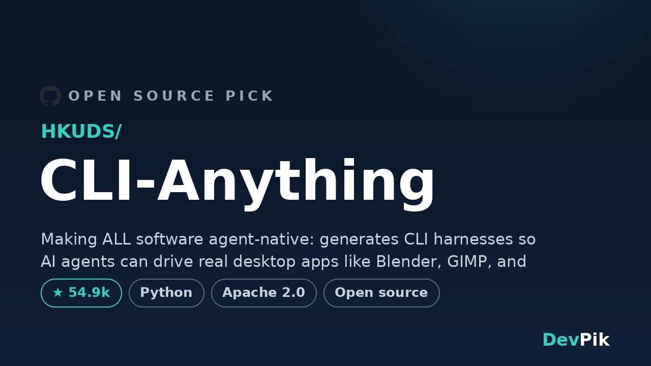 CLI-Anything: Turn Any Software Into a Tool Your AI Agent Can Use (55K Stars)