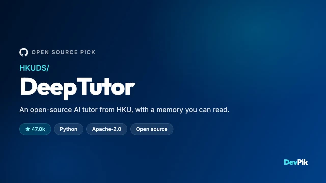 DeepTutor: HKU's Open-Source AI Tutor, and the Memory It Keeps About You