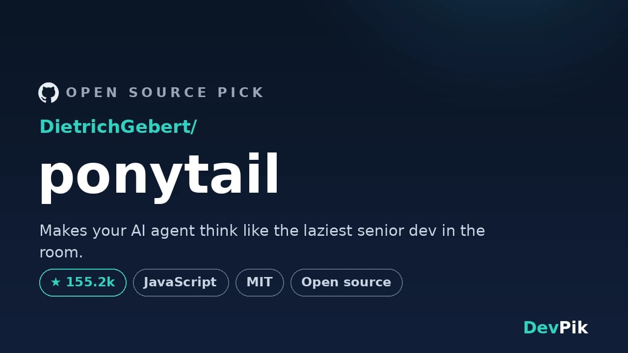 Ponytail: The Open-Source Prompt That Makes AI Agents Write 54% Less Code