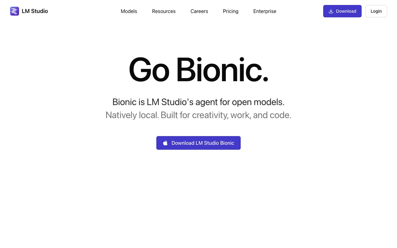 LM Studio now leads with Bionic, its agent for open models