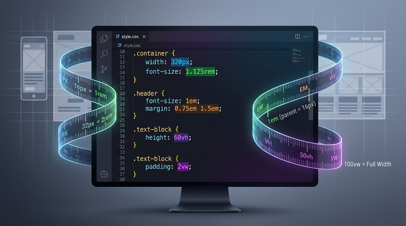 CSS Units Explained: Px, Rem, Em, VH, VW — Complete Guide (2026) | DevPik